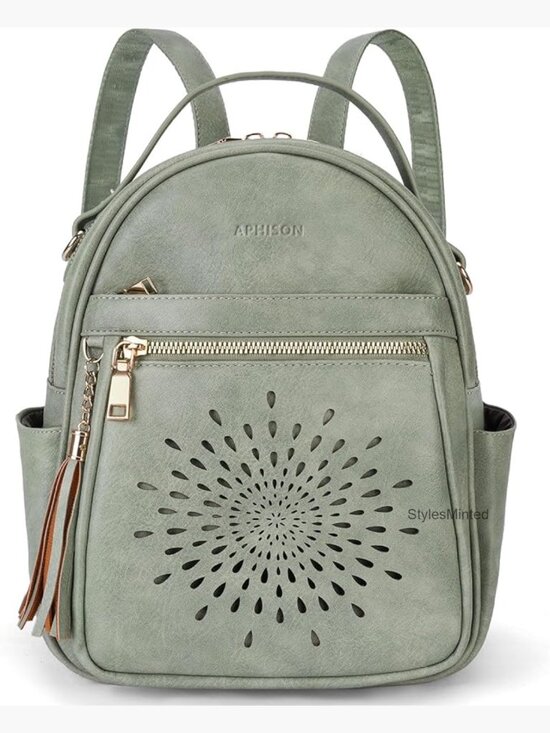 Mini Faux Leather Backpack Purse Women Travel Daypack main image 6
